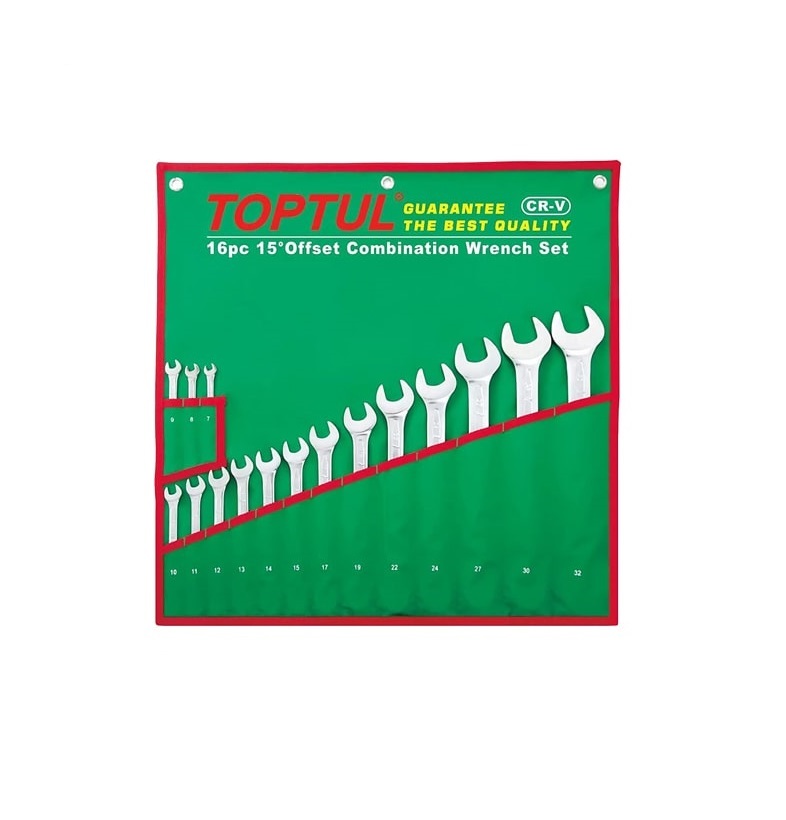 ست آچار یک سر رینگ یک سر تخت 16 عددی GAAA1604 تاپ تول