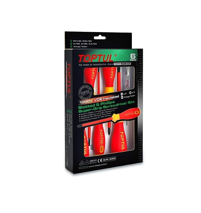 پیچ گوشتی فشار قوی 6 عددی GFE-0605 تاپ تول